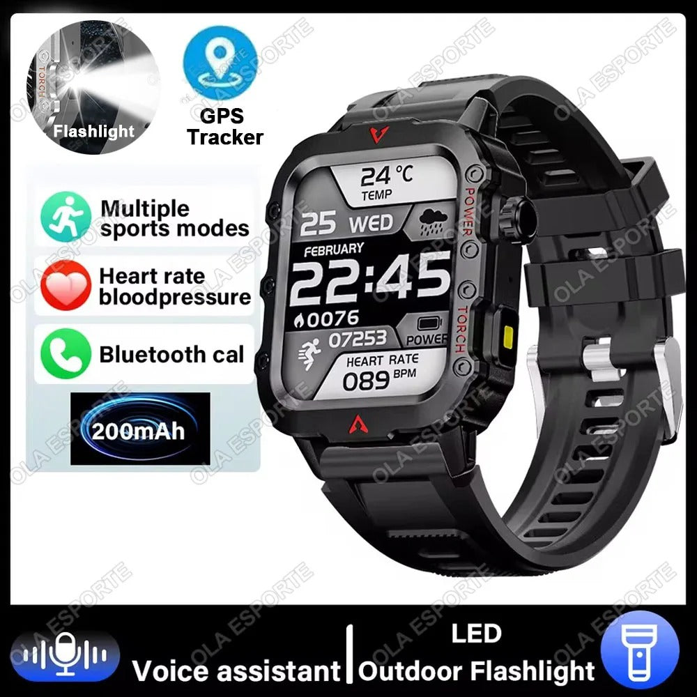 2025 Smartwatch for Xiaomi & Huawei – Bluetooth Call, AI Voice Assistant, Heart Rate Monitor, Waterproof Sport GPS Fitness Tracker for Men