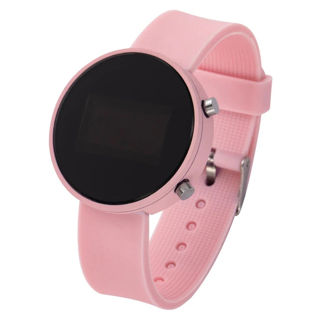 Fashion Women’s Digital LED Wrist Watch – Simple Round Dial Casual Sport Silicone Strap Ladies Electronic Clock Reloj Digital