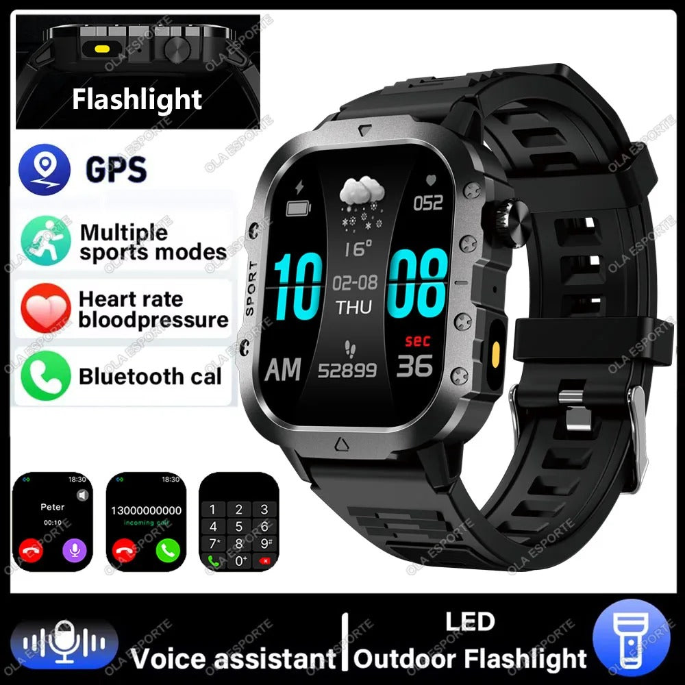 2025 Smartwatch for Xiaomi & Huawei – Bluetooth Call, AI Voice Assistant, Heart Rate Monitor, Waterproof Sport GPS Fitness Tracker for Men