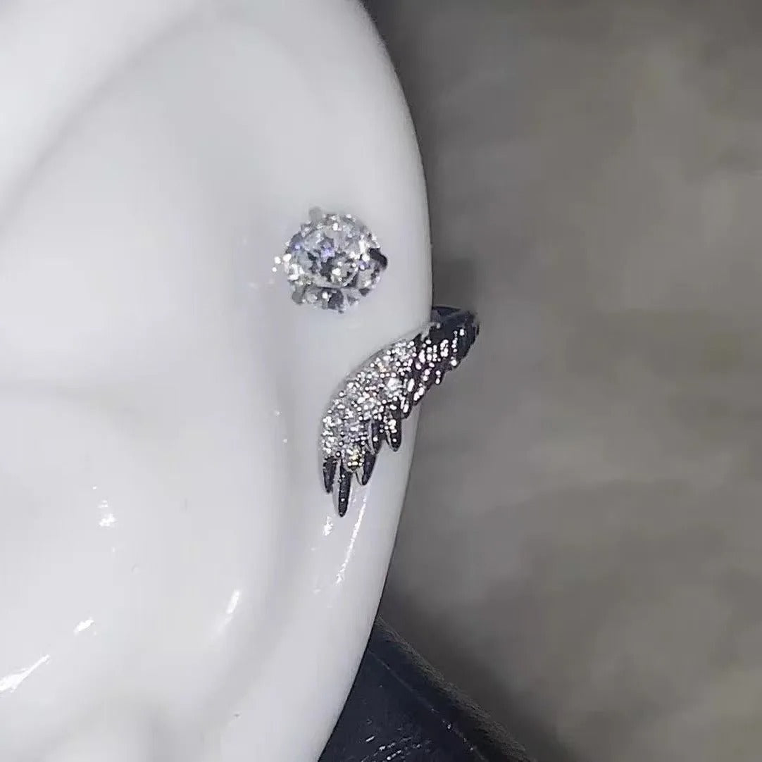 Silver Wing Zircon Ear Cuff – Women’s Fashion Jewelry Earrings