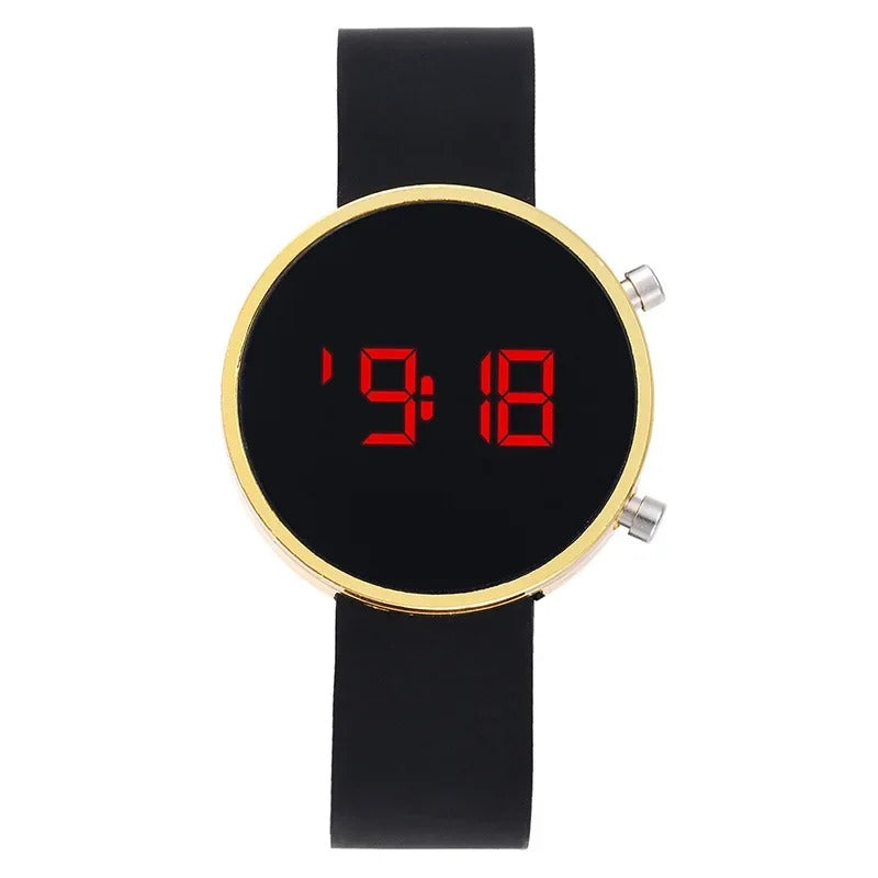 Fashion Women’s Digital LED Wrist Watch – Simple Round Dial Casual Sport Silicone Strap Ladies Electronic Clock Reloj Digital