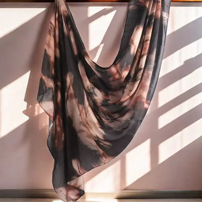 Watercolor Floral Printed Modal Shawl – Lightweight, Breathable Cotton-Rayón Viscose Hijab Scarf for Muslim Women