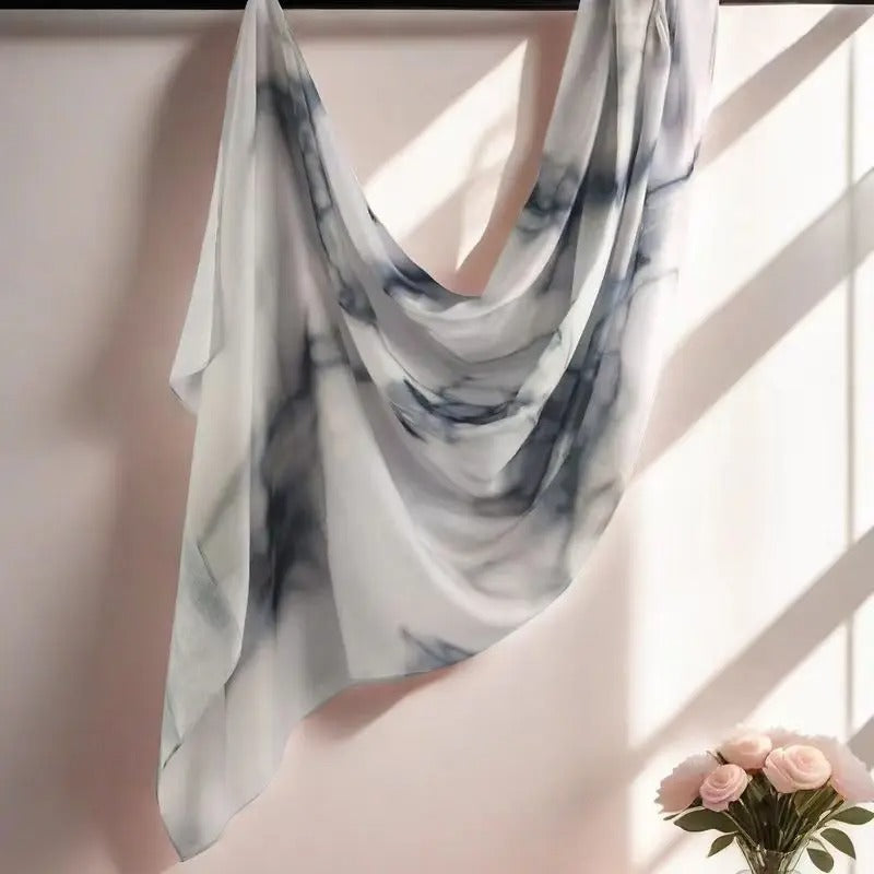 Watercolor Floral Printed Modal Shawl – Lightweight, Breathable Cotton-Rayón Viscose Hijab Scarf for Muslim Women