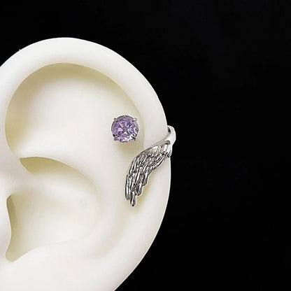 Silver Wing Zircon Ear Cuff – Women’s Fashion Jewelry Earrings