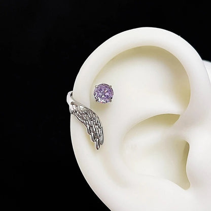 Silver Wing Zircon Ear Cuff – Women’s Fashion Jewelry Earrings