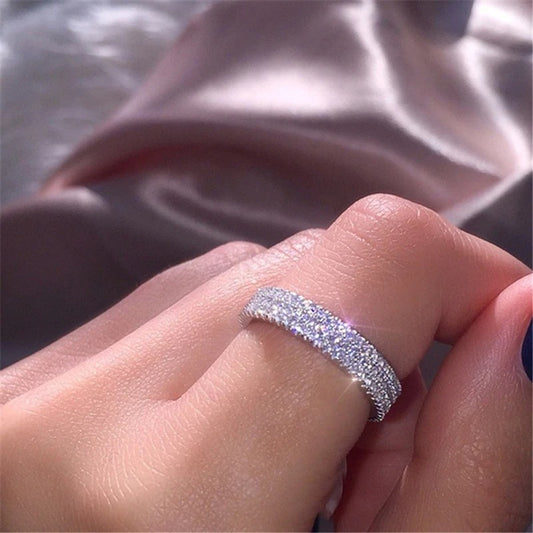 14K White Gold Women’s Ring – Natural Diamond Gemstone | Elegant Wedding & Engagement Jewelry Anillos De Mujer