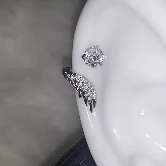 Silver Wing Zircon Ear Cuff – Women’s Fashion Jewelry Earrings