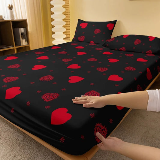 Four Seasons Men & Women Simple Fashion Love Print Bedspread | Soft Sanded Bedding for Home, Bedroom & Hotel