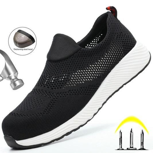Summer Breathable Work Safety Shoes – Unisex Steel Toe Sneakers | Lightweight, Anti-Smash, Indestructible Safety Boots