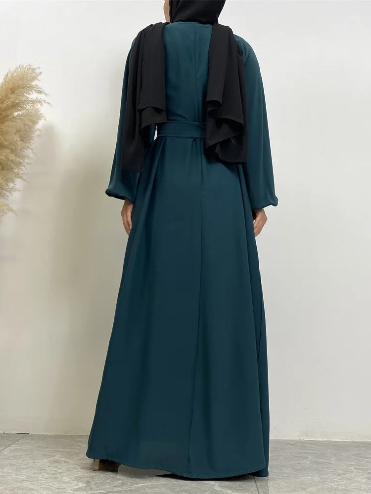 Simple Moroccan Kaftan Abaya | Solid Color Long Islamic Dress for Women | Turkey & Saudi Style Muslim Robe for Ramadan