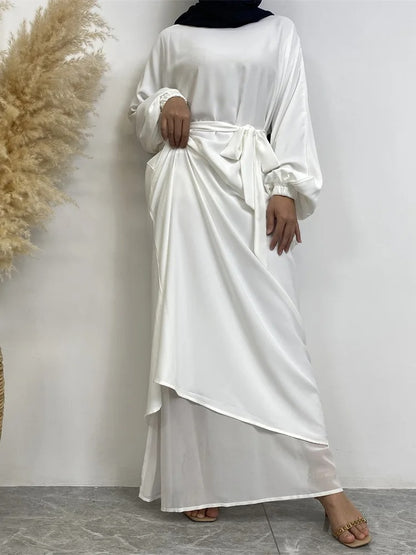 Simple Moroccan Kaftan Abaya | Solid Color Long Islamic Dress for Women | Turkey & Saudi Style Muslim Robe for Ramadan