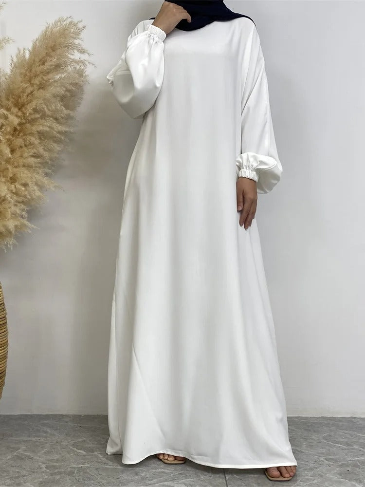 Simple Moroccan Kaftan Abaya | Solid Color Long Islamic Dress for Women | Turkey & Saudi Style Muslim Robe for Ramadan