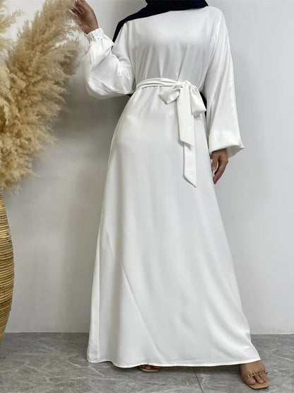 Simple Moroccan Kaftan Abaya | Solid Color Long Islamic Dress for Women | Turkey & Saudi Style Muslim Robe for Ramadan