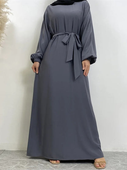 Simple Moroccan Kaftan Abaya | Solid Color Long Islamic Dress for Women | Turkey & Saudi Style Muslim Robe for Ramadan
