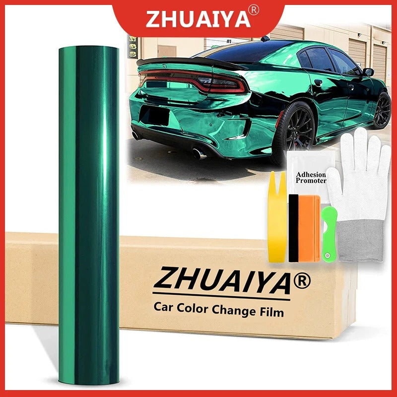 Teal Chrome Car Wrap Film – Supercast Vinyl Sticker for Vehicle & Motorcycle DIY