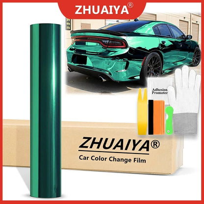 Teal Chrome Car Wrap Film – Supercast Vinyl Sticker for Vehicle & Motorcycle DIY