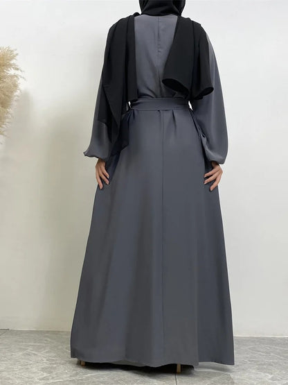 Simple Moroccan Kaftan Abaya | Solid Color Long Islamic Dress for Women | Turkey & Saudi Style Muslim Robe for Ramadan