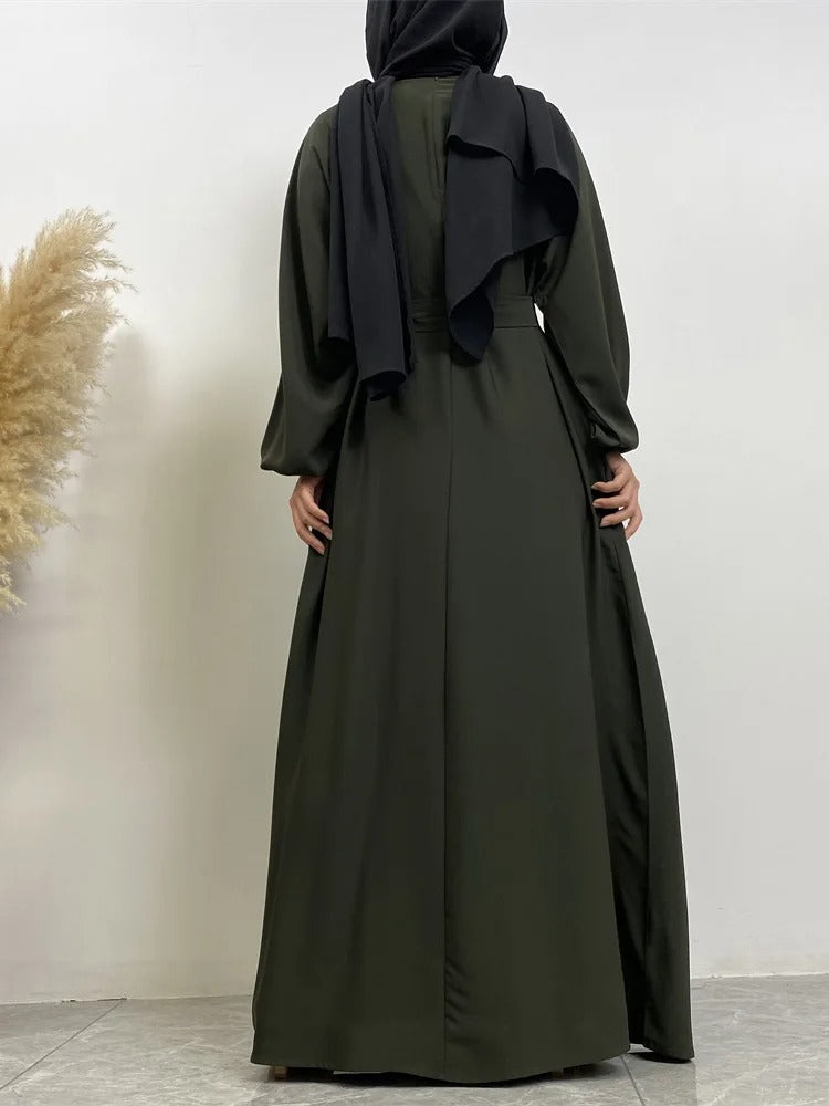 Simple Moroccan Kaftan Abaya | Solid Color Long Islamic Dress for Women | Turkey & Saudi Style Muslim Robe for Ramadan