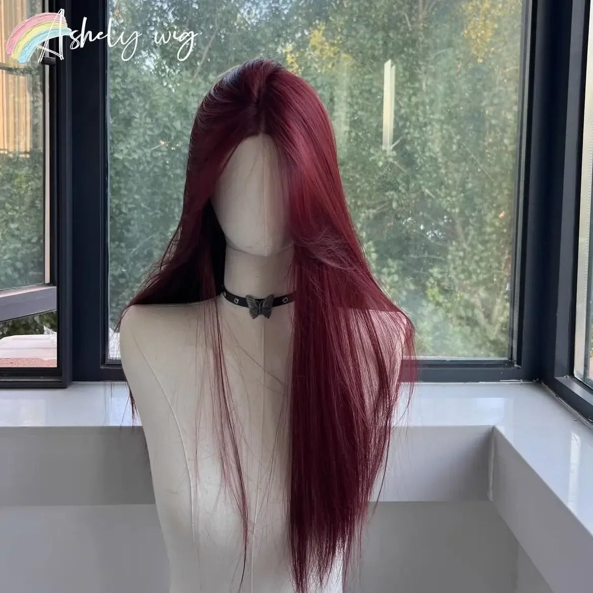 New Summer Synthetic Wig for Women – Medium-Length Straight Hair, Heat-Resistant Fiber, Natural Full Head Cover