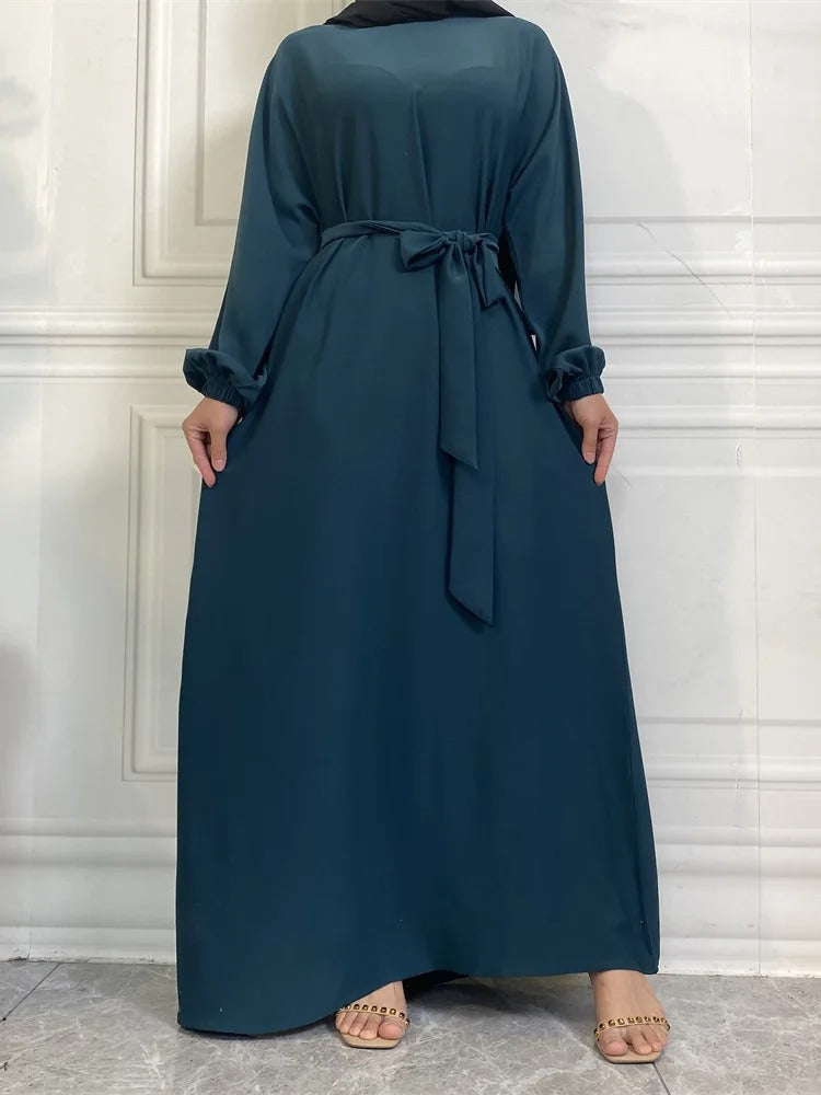 Simple Moroccan Kaftan Abaya | Solid Color Long Islamic Dress for Women | Turkey & Saudi Style Muslim Robe for Ramadan