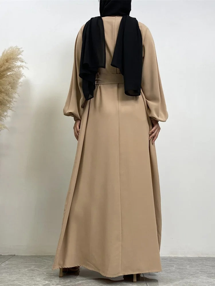 Simple Moroccan Kaftan Abaya | Solid Color Long Islamic Dress for Women | Turkey & Saudi Style Muslim Robe for Ramadan