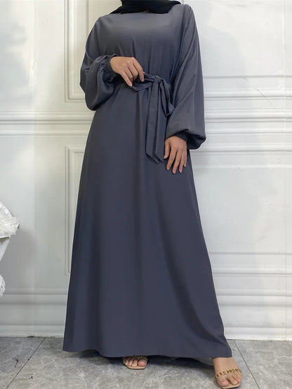 Simple Moroccan Kaftan Abaya | Solid Color Long Islamic Dress for Women | Turkey & Saudi Style Muslim Robe for Ramadan