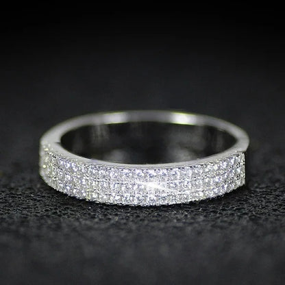 14K White Gold Women’s Ring – Natural Diamond Gemstone | Elegant Wedding & Engagement Jewelry Anillos De Mujer