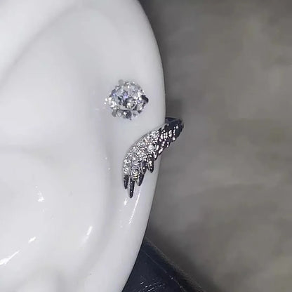 Silver Wing Zircon Ear Cuff – Women’s Fashion Jewelry Earrings